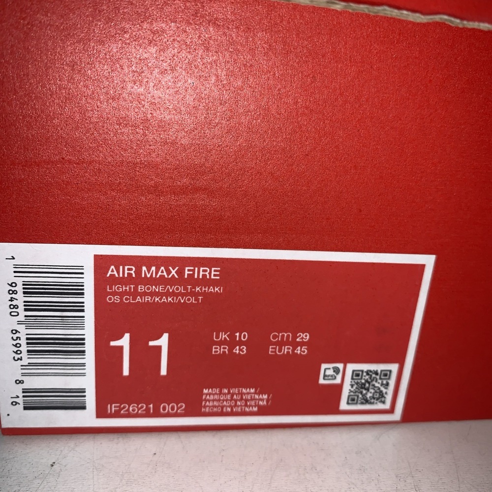 New Nike Air Max Fire Shoes Mens Size 11bone/volt Khaki Sneakers IF2621-002 - Picture 2 of 7